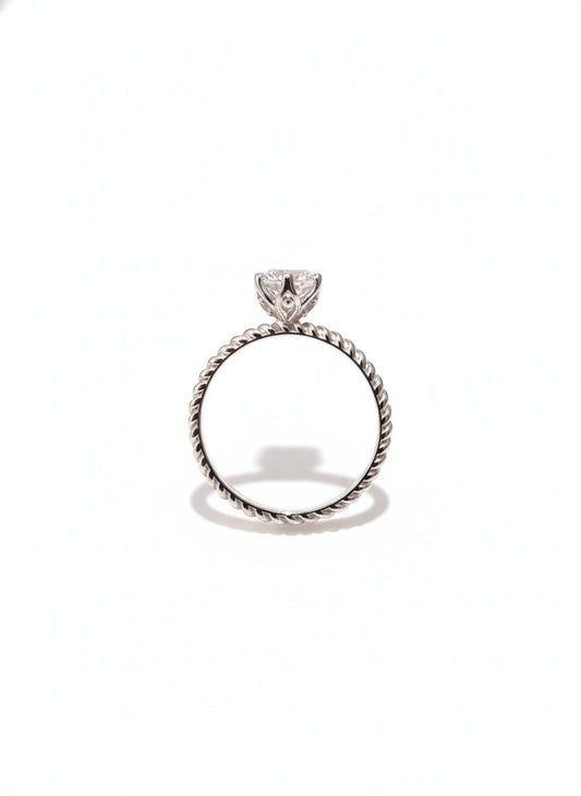 Twisted Rope Solitaire Ring