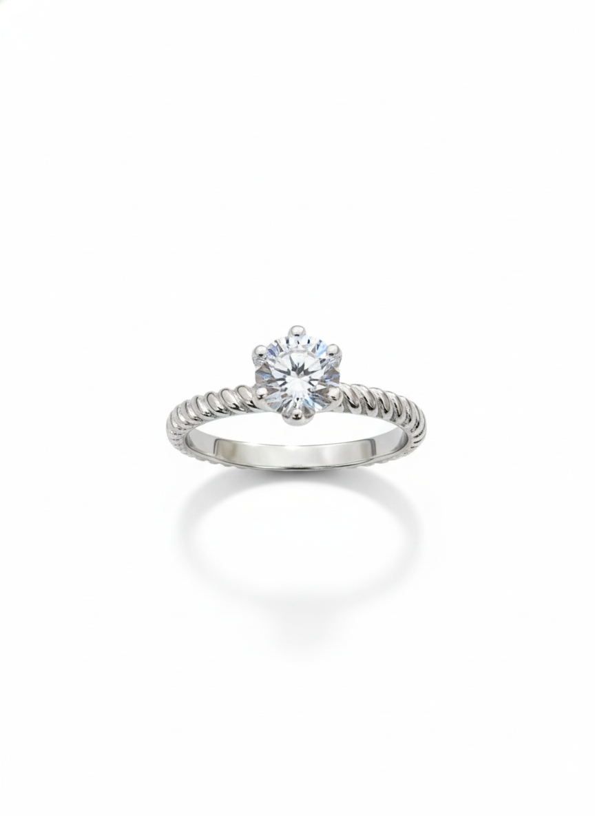 Twisted Rope Solitaire Ring
