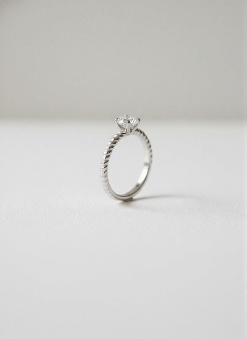 Twisted Rope Solitaire Ring