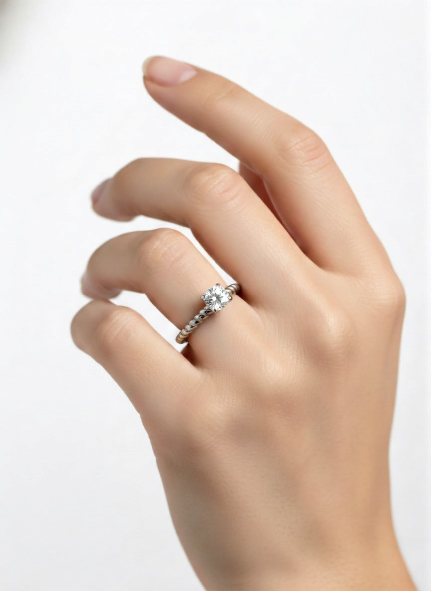 Twisted Rope Solitaire Ring